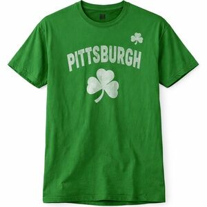 Pittsburgh Shamrock Irish St. Patrick’s Day Green Graphic Short Sleeve Tee XL